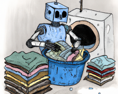 A robot does laundry